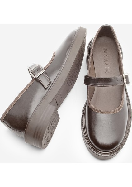 Kadın Loafer Bantlı Günlük Ayakkabı Norgi Kahve
