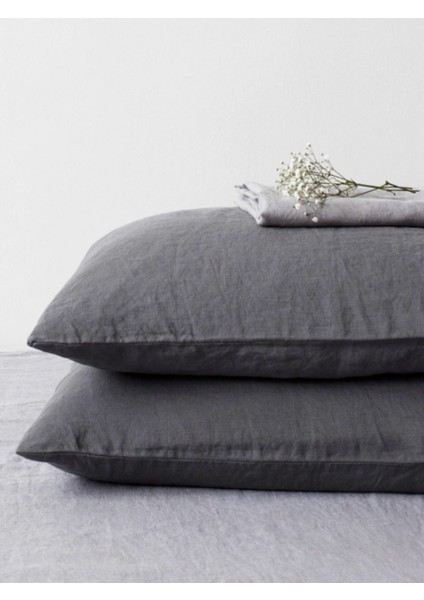 Koyu Gri Yastık Kılıfı 2'li Set 50X70 cm