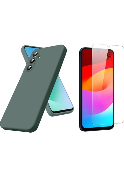 Samsung Galaxy A17 ile Uyumlu Kılıf Esnek Premium Telefon Kılıfı ve Temperli Cam Ekran Koruyucu