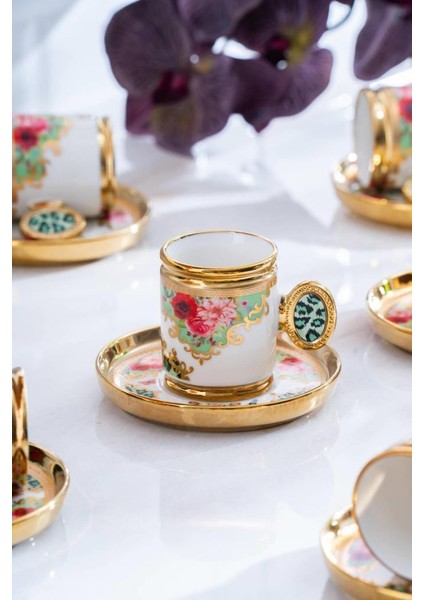 Caviar Yeşil 6'lı Kahve Fincan Takımı SHP-07190