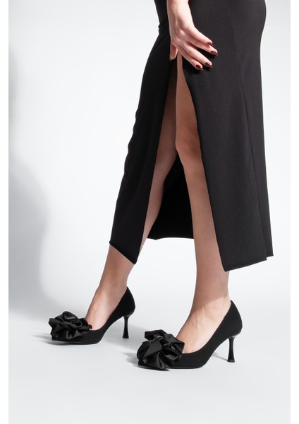 Kadın Stiletto Fiyonklu Tokalı Topuklu Ayakkabı Zalus