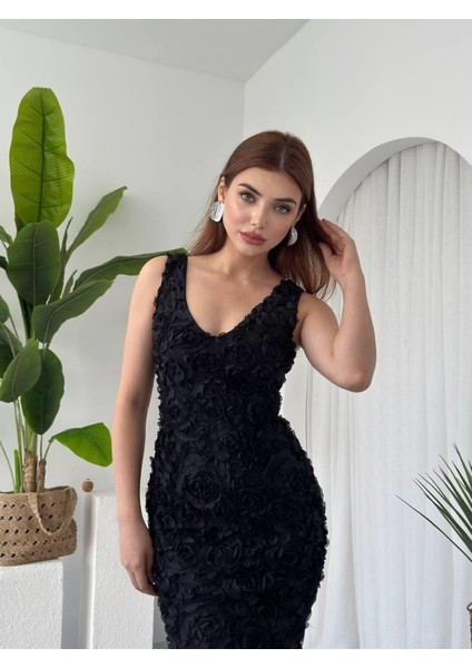Kren Gül Detaylı Elbise