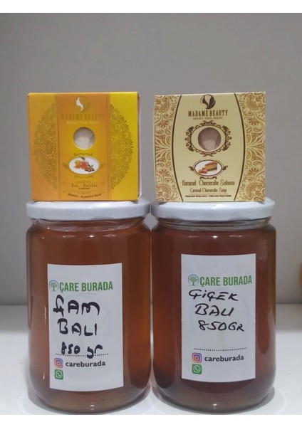 Çiçek Balı + Çam Balı 1700 gr 2 Adet Bitkisel Sabun