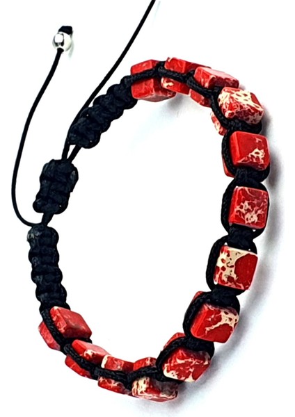 Mercan Taşlı El İşi Şambala Bileklik