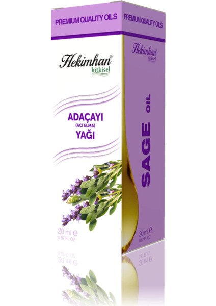 Adaçayı (Acı Elma) Yağı, Bitkisel Yağ, Organik Yağ, 20 ml