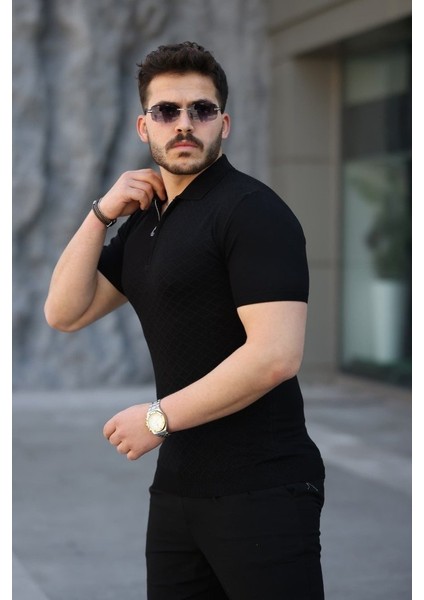 Erkek Viskon Kumaş Polo Yaka Desenli Tişört fiyatları