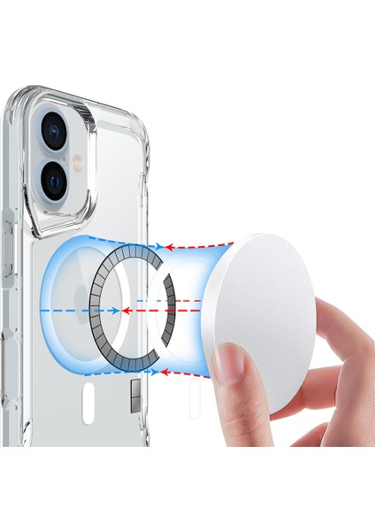 Apple iPhone 17 Uyumlu Kılıf M-Safe Şarj Özellikli T-Max M-Safe Kapak Şeffaf