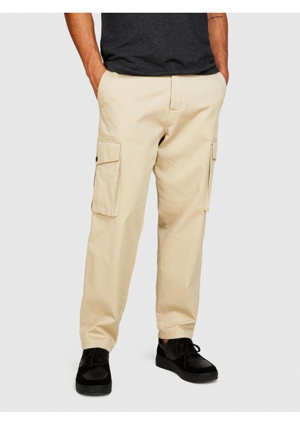 Esnek Trapered Fit Kargo Pantolon Erkek Beyaz T-Shirt - 323A4AIHSF02V fiyatları