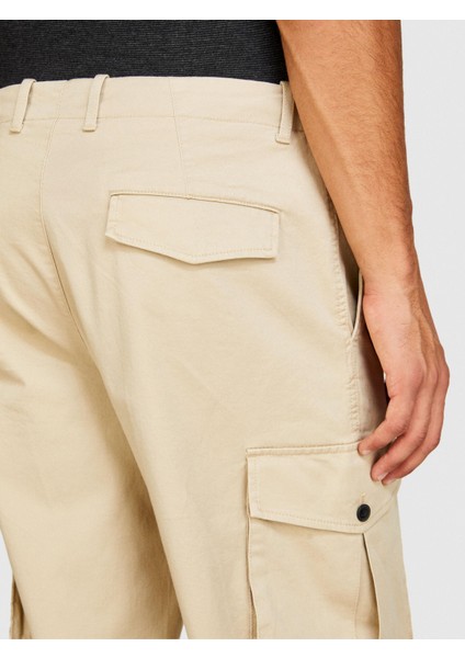 Esnek Trapered Fit Kargo Pantolon Erkek Beyaz T-Shirt - 323A4AIHSF02V modelleri