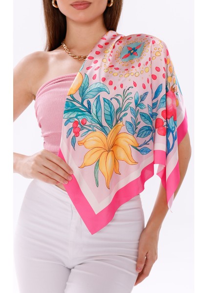 Tropikal Rüya Model Fular Bandana Şal Estascarf 70X70 cm fiyatları