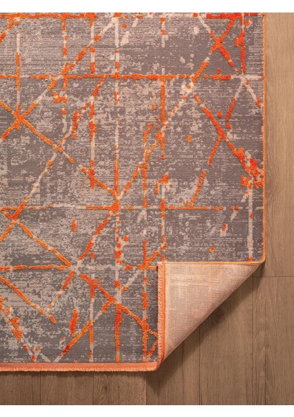 Art AT005T Turuncu Halı Modern Desen Triko Akrilik Viskon Boyama Yüksek Sıklık Ipek Serisi indirimleri