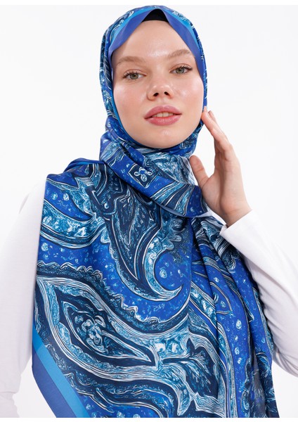 Gece Dalgaları Desenli Şifon Saten Şal - 70X170 cm fiyatları