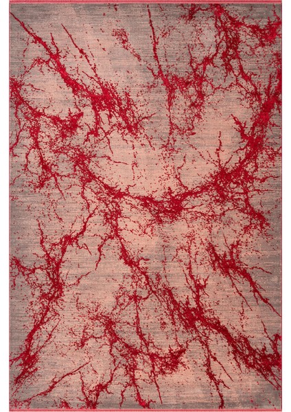 Art AT003J Kırmızı Halı Modern Desen Triko Akrilik Viskon Boyama Yüksek Sıklık Ipek Serisi