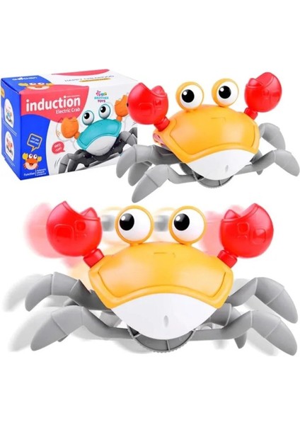 Emeklemeye ve Yürümeye Yardımcı Çarpma Sensörlü Sağa ve Sola Hareket Eden Oyuncak Pilli Yengeç