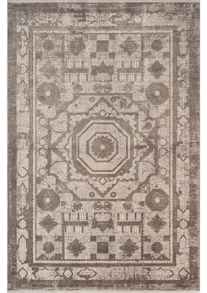 Art AT004G Gri Halı Modern Desen Triko Akrilik Viskon Boyama Yüksek Sıklık Ipek Serisi