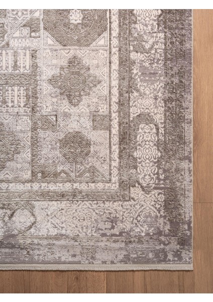 Art AT004G Gri Halı Modern Desen Triko Akrilik Viskon Boyama Yüksek Sıklık Ipek Serisi fırsatları