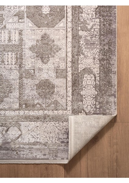 Art AT004G Gri Halı Modern Desen Triko Akrilik Viskon Boyama Yüksek Sıklık Ipek Serisi indirimleri