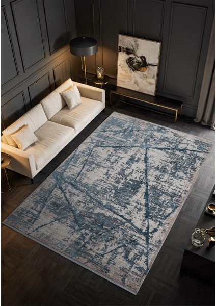 Art AT001M Mavi Halı Modern Desen Triko Akrilik Viskon Boyama Yüksek Sıklık Ipek Serisi fiyatları