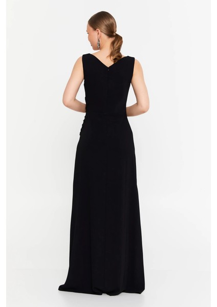 Kadın Kolsuz Balık Form Abiye Elbise 7013 Siyah fırsatları