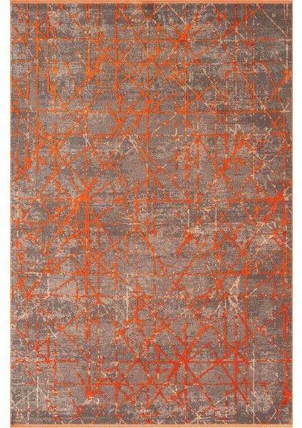 Art AT005T Turuncu Halı Modern Desen Triko Akrilik Viskon Boyama Yüksek Sıklık Ipek Serisi