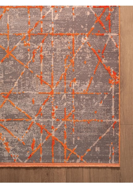 Art AT005T Turuncu Halı Modern Desen Triko Akrilik Viskon Boyama Yüksek Sıklık Ipek Serisi fırsatları