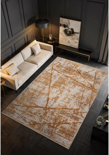 Art AT001S Sarı Halı Modern Desen Triko Akrilik Viskon Boyama Yüksek Sıklık Ipek Serisi fiyatları