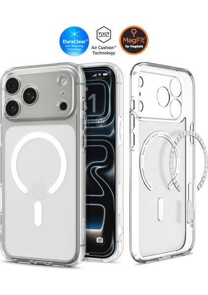 iPhone 17 Pro Max ile uyumlu ince MagSafe Kılıf Ultra Hybrid Sararma Karşıtı DuraClear™ Hava Kanalı Teknolojisi™ Askeri Sınıf Koruma MagFit Frost White Mat Kapak - ACS10039