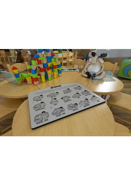 J TOYS İngilizce Kelime Öğrenme Taşıtlar Puzzle | Eğitici Ahşap Yapboz Oyunu modelleri