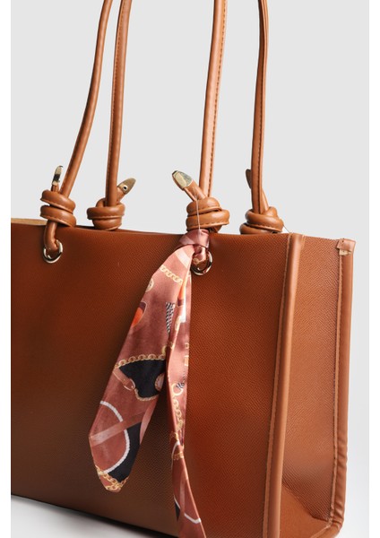 Lagraccio Paris Kadın Simon Fularlı Büyük Boy Omuz Çantası Taba modelleri