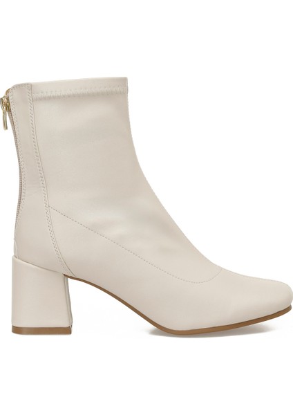 24K-643 5pr Bej Kadın Topuklu Bot