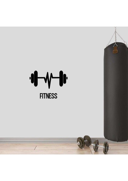 Kalp Ritimli Dumbell, Fitness Dekoratif Duvar Özel Yeni Sticker, Çıkartma, Etiket