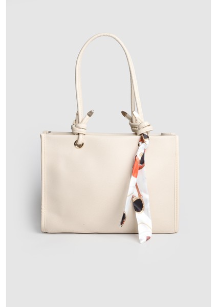 Lagraccio Paris Kadın Simon Fularlı Büyük Boy Omuz Çantası Krem modelleri