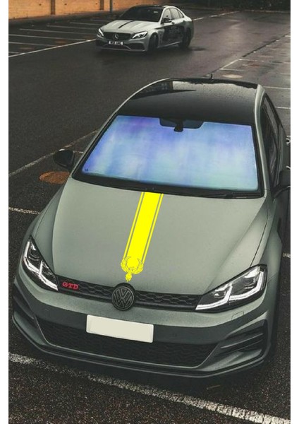 Oto Kaput Şerit Özel Yeni Sticker Kartal Tasarımlı Sarı 12*60 cm fiyatları
