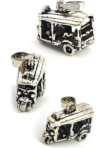 minimal tekerlekleri hareketli minibüs kolye ucu 2x1 cm