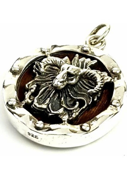 Koç başı ahşap işlemeli Tasarım Gümüş Kolye ucu fiyatları