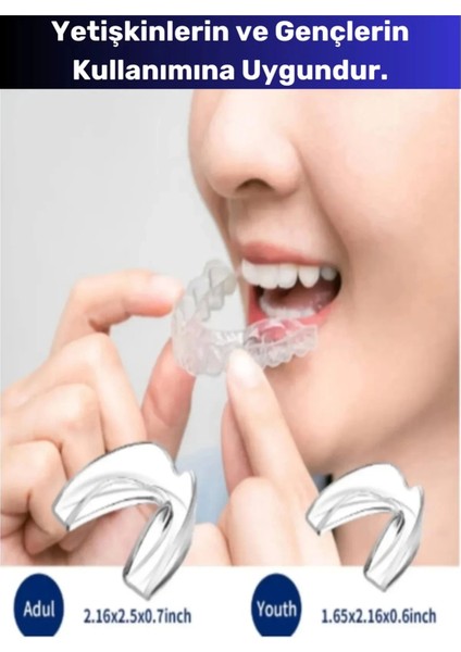 Premium Özel Seri Gece Plağı Çene Diş Sıkma Gıcırdatma Önleyici Koruyucu Diş Aparatı 3 Adet modelleri