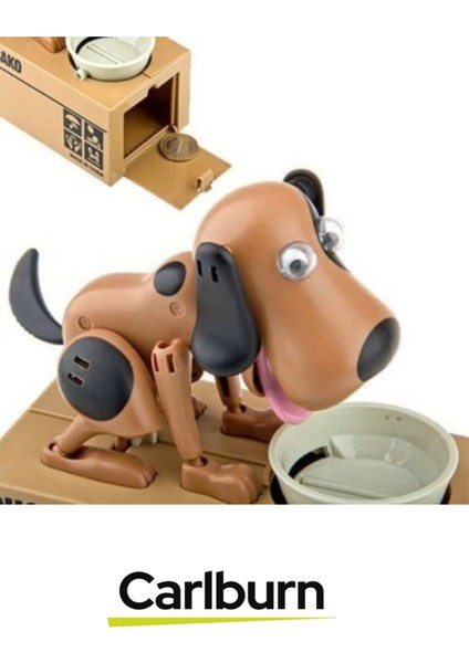 Özel Üretim Dekoratif 500 Demir Para Kapasiteli Pilli Para Yiyen Köpek Kumbara 16X15X8CM fiyatları