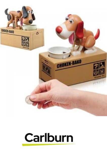 Özel Üretim Dekoratif 500 Demir Para Kapasiteli Pilli Para Yiyen Köpek Kumbara 16X15X8CM modelleri