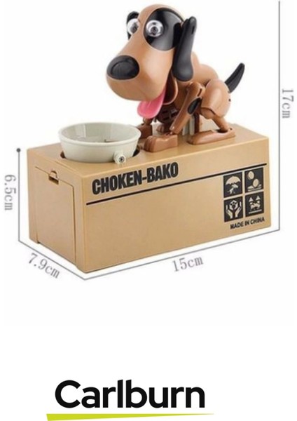 Özel Üretim Dekoratif 500 Demir Para Kapasiteli Pilli Para Yiyen Köpek Kumbara 16X15X8CM fırsatları