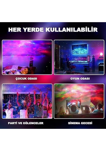 Astronot Gece Lambası Galaxy Projektör LED Galaksi Işık Projektörü Çok Renkli Nebula Galaksi Yıldızlı Gece Işığı Uzaktan Kumandalı Projektör Lambası Yatak Odası Hediye Için USB Planetaryum Projektörü