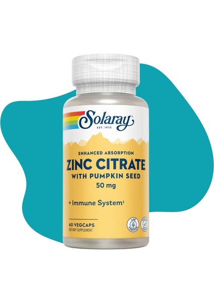 Zinc Citrate With Pumpkin Seed, 50 Mg Premium Çinko Sitrat 24 Hour Immune modelleri