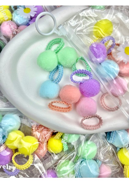 Çantalı Renkli Ponponlu Toka 10'lu Küçük Boy fiyatları