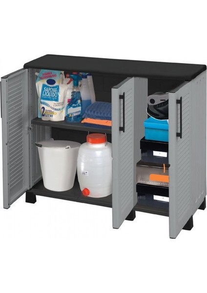 Üç Kapaklı Plastik Bahçe Dolabı 102X37X90CM modelleri