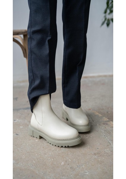 Veronica Ekru Hakiki Deri Bot modelleri