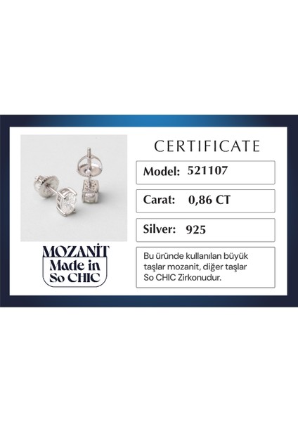 Mozanit Büyüsü 18 Ayar Beyaz Altın Kaplama Gümüş Tektaş Küpe indirimleri