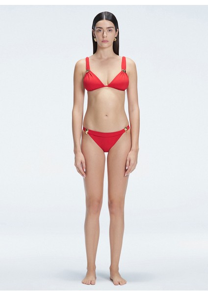 Kırmızı Kadın Bikini Alt Zella