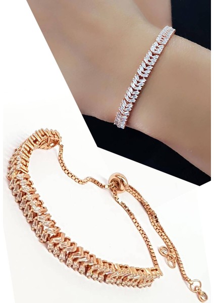 zirkon taşlı lüks bayan bileklik