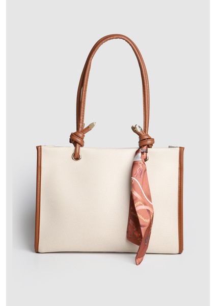 Lagraccio Paris Kadın Simon Fularlı Büyük Boy Omuz Çantası Krem Taba fiyatları