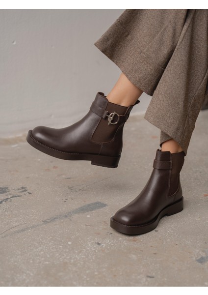 Adin Kahve Hakiki Deri Kadın Bot fiyatları