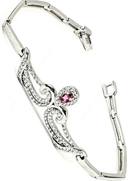 Fuşya zirkon taşlı gümüş bileklik fiyatları